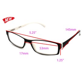 Colorviper Soft Matte Black w/ 2 Tone Reading Glasses Spring Hinge 0.74 Oz (R1 MATTE BLACK MATTE WHITE, 1.75)