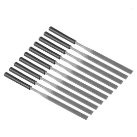 CoCud Flat Needle File Shank Size 0.16 Inches Total Length 6.3 Inches Steel Rasps with Non-Slip Grip - (Applications for Workshops) Pack of 10