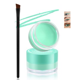 GEUUFEA Green Gel Eyeliner, Cream Matte Eyeliner, Eye Liner Gel Pot Waterproof, Colorful Eyeliner Cream for Christmas Cosplay Show, Eyebrow Face Makeup, Suitable for All Skins