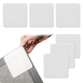 6Pcs Rug Pads Grippers Anti Slip Rug Underlay, Washable Rug Grippers for Laminate Floor, 10 x 10 cm Non Slip Mat Carpet Grippers Keep Rug in Place for Wooden Floor Hard Floors