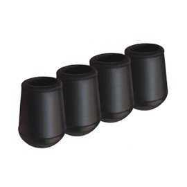 SoftTouch 4 Pack Non-Slip Round Rubber Leg Tip Protectors – 1/2" Inner Diameter for Chairs, Stools & Tables on Hardwood, Laminate, Tile & Vinyl - Reduce Noise & Prevent Scratches – Black