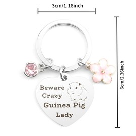 Bluckincle Guinea Pig Gifts for Women Girls Guinea Pig Keyring Funny Keyrings for Women Guinea Pig Gifts for Girls Birthday Gift for Guinea Pig Lovers