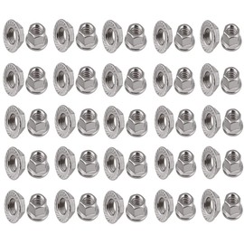 TAORAYO Hex Flange Nut Flange Lock Nut Hex Head Hex Lock Nut Kit Nut Flange Metric 304 Stainless Steel Tool M3 M4 M5 M6 M8 M10 DIY Home Industrial 50pcs (M3)