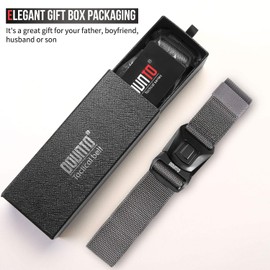 DOUNTO Tactical Belt, 1.5" Military Nylon Webbing Work Belts Rigger Belt With Heavy Duty Quick Release Buckle, Grey, S-for Waist 30"-36" (Length 45")