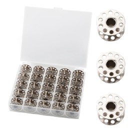 Tabanzhe 25pcs Sewing Machine Bobbins Sewing Machine Bobbins Empty Metal Corrugated Bobbins with Storage Case for Most Sewing Machines