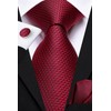 Dubulle Mens Paisley Floral Silk Tie for Men Black Red