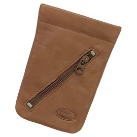 Leather Key Fob Key Case Key Case Key Folder Key Bag with Zip Compartment Various Colours, natural