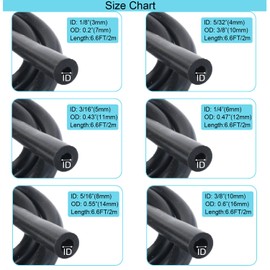 Silicone Vacuum Hose Kit 6PCS 6.6FT 1/8" 5/32" 3/16" 1/4" 5/16" 3/8" ID High Performance 130PSI With Vacuum Connector 12 Sizes 130PCS Engine Automotive Vacuum Silicone Hose Line Kits