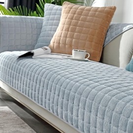 Alishomtll Sofa Cover 1/2/3/4 Seater, Soft Universal Sofa Cover, L Shape Couch Cover, Dog Cat Non-Slip Sofa Throws, Sofa Protector for Living Room (Silver Grey, 70 x 150 cm)