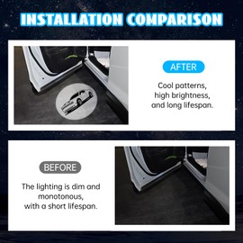 2 Pack LED Car Door Projector Courtesy Lights Ghost Shadow Welcome Lamp Accessories Compatible with Dodge Challenger 2008-2024 2025 Accessories