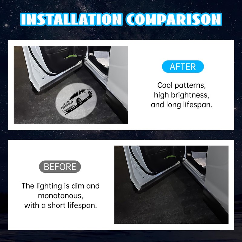 2 Pack LED Car Door Projector Courtesy Lights Ghost Shadow