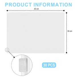 YOYEAH Pack of 30 40 x 30 cm zip bags - reusable, large, frosted ziplock bags, waterproof bag, zip bag with clothes storage, shoe bag, travel zip bag, waterproof