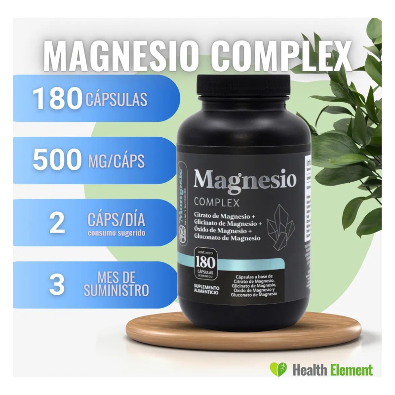 Magnesio Complex 4 Tipos de Magnesios Citrato De Magnesio, Glicinato