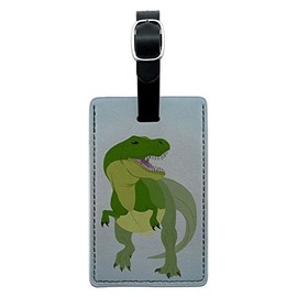 Graphics & More Tyrannosaurus Rex-T Rex Dinosaur Raptor Leather Luggage Id Tag Suitcase, Black