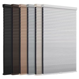 Changshade Cordless Blackout Cellular Shades, Honeycomb Room Darkening Shades, 1.5" Single Cell Pleated Window Blinds for Bedroom, Child Room, Bathroom,47.5" Width×64" Height,Black