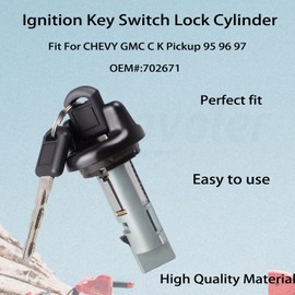 Amavoler Ignition Key Switch Lock Cylinder Fit for Chevy GMC C K Pickup 1995 1996 1997. OEM#: 702671.