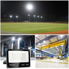 2 Pack 200W Led Flood Light, 20000lm 6000K Daylight White Outdoor Flood Lighting, Indoor Flood Light Fixture Landscape Security Floodlight Spotlight for Yard, Garden, Garage, Rooftop