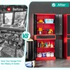 Metal Storage Cabinet with Drawer,Garage Storage Cabinet with Lock,Black Red