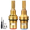 Brass 1-001 & 1-002 Ceramic Valve Cartridge Set, Hot and
