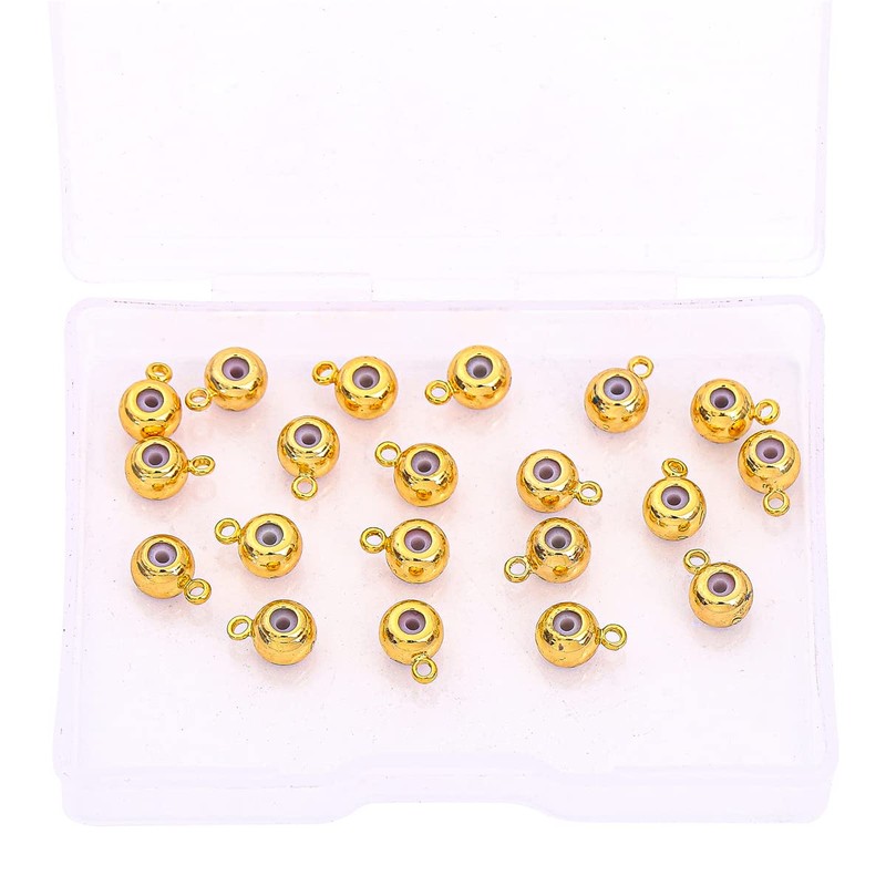 BEADIA 18K Gold Plated Stopper Beads 6mm 20pcs Insert Silicon