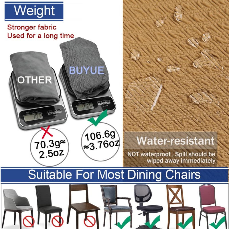 BUYUE Dining Room Chair Seat Covers Set of 4, TPU