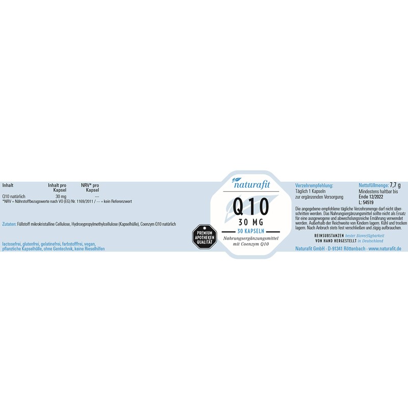 naturafit Q10 30 mg capsules, pack of 30 capsules