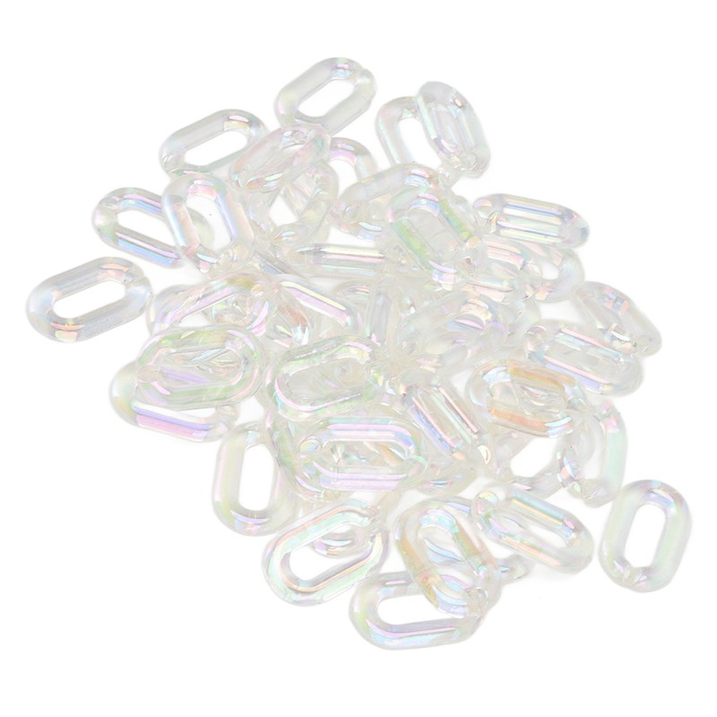 50PCS Acrylic Linking Rings Transparent DIY Assemblable Transparent Color Plating