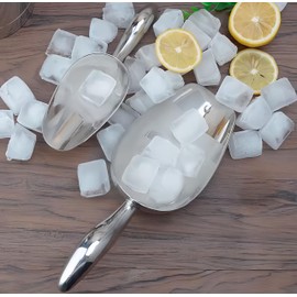 Ice Cube Scoop for Freezer Stainless Steel Ice Scoops Shovel for Ice Maker Coffee Bean Food Candy Flour Popcorn,6OZ Small Kitchen Utility Scoops with Good Grip Handle for Bar Outdoor Party