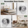 MAXECURITY 3 Pack Crystal Door Knob, Rosette Shaped Glass Door