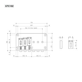 Gotoh® GTC 102 Standard Series Hard Tail Bridge Non Tremolo Bridge for Electric Guitar - Colour: Chrome