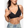 Vertvie Womens Wireless Seamless Bras Deep V No Underwire Push