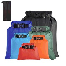 6 piezas Bolsas secas impermeables, bolsas secas ligeras impermeables para kayak, bolsa impermeable al aire libre para kayak, senderismo, navegación, 