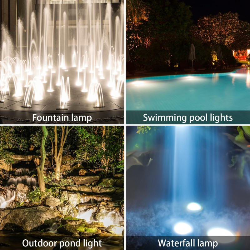 AVEKI Solar LED Landscape Spotlight,Waterproof 6 LEDs Pond Light Underwater