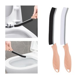 TQRR Toilet Brush, 2 Pcs Bathroom Cleaning Brush, Toilet Scrubber, Deep Toilet Bowl Brush with Hanging Hole, Multifunctional Gap Cleaning Brush, Bristles for Kitchen Sinks, Tub,Shower (2, Pink)