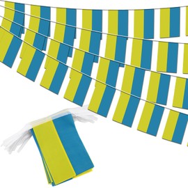 Ukraine String Flag Pennant Banner - 38 Flags, 42 Feet Small Mini Ukrainian Flags Bunting Banner for Country Decoration, School, Party, Sports Events