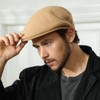 Wool Blend Mens Newsboy Caps, Classic Flat Cap Ivy Cabbie