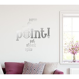 24"x24" Volleyball Serve Dig Block Point Set Attack Spike Collage Saying Sport Ball Net Team Play Wall Decal Sticker Art Mural Home Decor