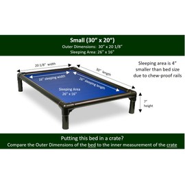 Kuranda Chewproof Dog Bed - Walnut PVC - 30" x 20" - Heavy Duty Vinyl - Royal