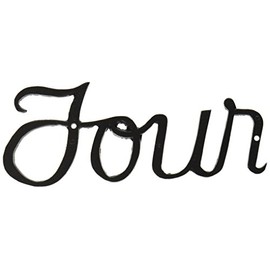 Montague Metal Products Small Script House Number, Four,Black