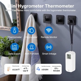 Comboss Thermometer Hygrometer Sensor - WiFi Thermo Hygrometer Moisture Sensor with Remote App Notification Alarm Suitable for Greenhouse Wine Cellar (Pack of 2)