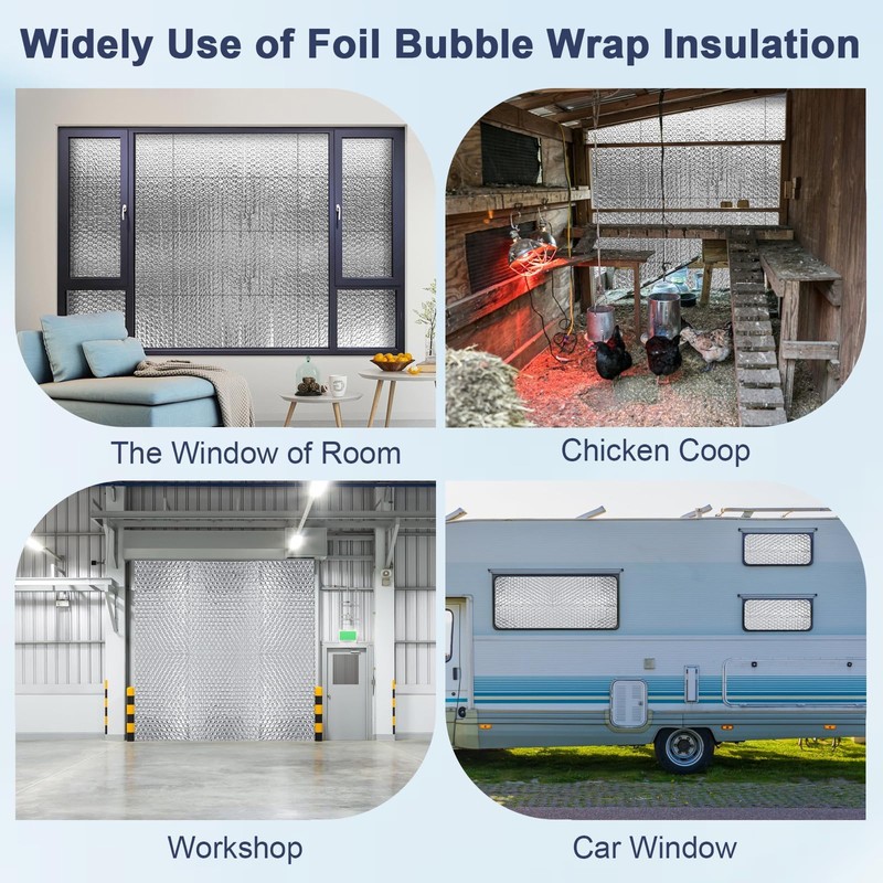Double Reflective Bubble Foil Insulation Foam, 23.6 in x 25.3