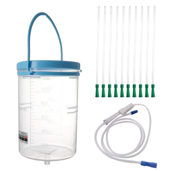 FOMIYES Enema Bucket Kit Reusable with Tube and Connector for Water Colon Coffee Cleansing Body Cleaner Unisex, Blue, 20x12cm (06LR71490S8FI)
