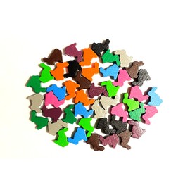 Generisch Rabbit Toy Figures, 45 Pieces & 9 Colours, Board Game Figures, Wooden Board Game Figures, Wooden Board Game Set, Game Figures Set