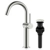 KENES Brushed Nickel Vessel Sink Faucet, Single Handle Tall Bathroom