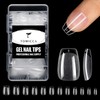 TOMICCA Nail Tips 240Pcs Short Coffin Acrylic Nails Gel Nail