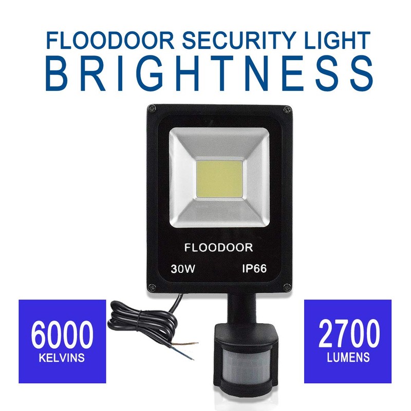 FLOODOOR 30W LED Motion Sensor Light Outdoor Safety Waterproof 12-24V