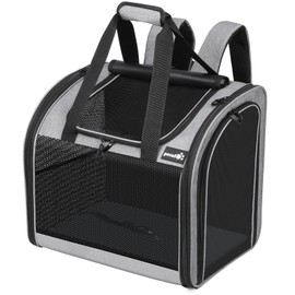 Pecute Cat Backpack with Widened Interior Space, Upgraded Dog Backpack Carrier with Various Ways to Carry, Pet Backpack with Breathable Mesh, Pet Travel Carrier with Soft Padded, Reinforced Support