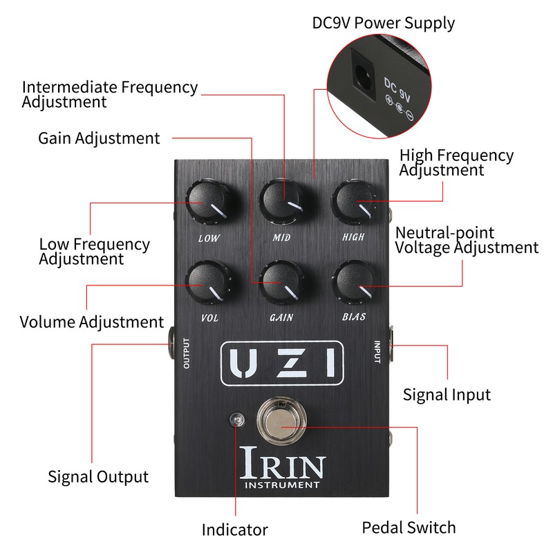 IRIN Guitar Effect Pedal Mini Guitar Heavy Rock Distortion Effect