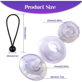 Dometic Fixing System, Fixing System No Drilling for Awnings, Motorhome Accessories, Kampa Suction Cup, Dometic, Camping Accessories, Pack of 10 with 2 Rubber Ropes (White)