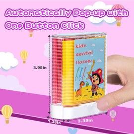 Akpgf dentle Floss Pick Holder Dispenser 88 Floss with 58 Floss Refill, Fun & Colorful Animal Floss Help You Prevent Tooth Decay and Gum Disease (1 Pack Green)